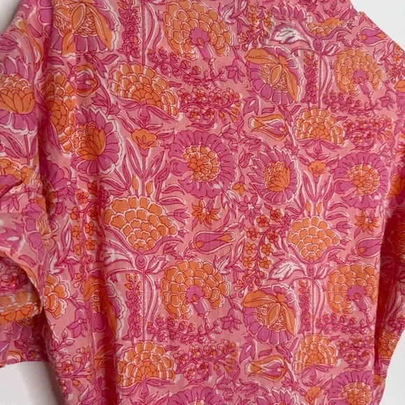 Mille - Victoria Dress in Pink Carnation - Pink/ Orange 100% Cotton - Small - Picture 9 of 11